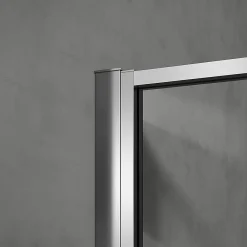 Grand Verre Cabine de douche 90x100 avec profilés en alu chromé à ouverture pivotante avec élément fixe