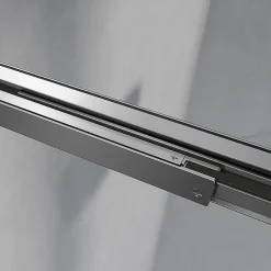 Grand Verre Cabine de douche avec porte coulissante 120x195 et paroi latérale 100x195 profilés chromés