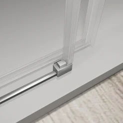 Grand Verre Cabine de douche avec porte coulissante 120x195 et paroi latérale 100x195 profilés chromés