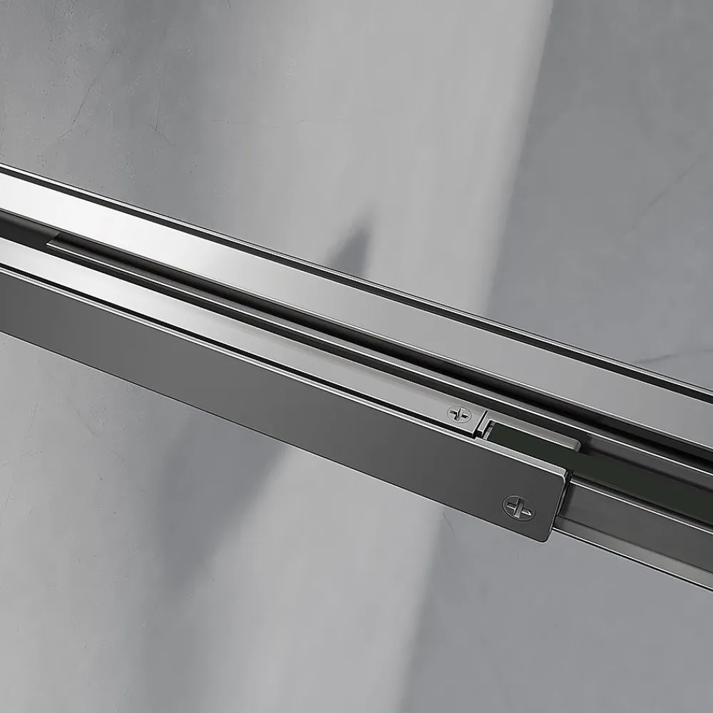 Cabine De Douche|Grand Verre Cabine de douche avec porte coulissante 120x195 et paroi latérale 90x195 profilés chromés