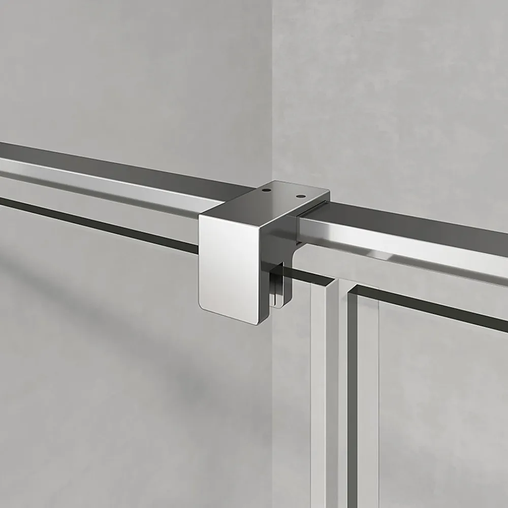 Cabine De Douche|Grand Verre Cabine de douche 90x70 avec porte à charnières en verre 8mm profilés chromé aspect inox