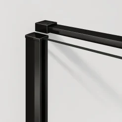 Cabine De Douche|Grand Verre Cabine de douche 100x100 avec porte à charnières en verre 8mm profilés en alu noir mat