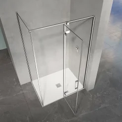 Cabine De Douche|Grand Verre Cabine de douche en verre et aluminium avec porte pivotante ouvrante vers la droite 110x70x195