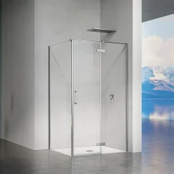 Cabine De Douche|Grand Verre Cabine de douche en verre et aluminium avec porte pivotante ouvrante vers la droite 110x70x195