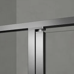Cabine De Douche|Grand Verre Cabine de douche 90x80 avec profilés en alu chromé à ouverture pivotante avec élément fixe