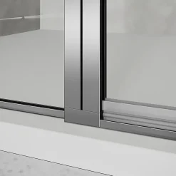 Cabine De Douche|Grand Verre Cabine de douche 90x80 avec profilés en alu chromé à ouverture pivotante avec élément fixe