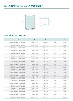 Cabine De Douche|Grand Verre Cabine de douche 150x90 avec ouverture coulissante accès de face profilés chromés