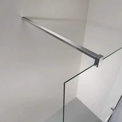 Paroi De Douche|Grand Verre Paroi de douche avec porte-serviette 80x200 en verre clair profilé mural et barre de maintien chromés