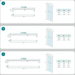 Paroi De Douche|Grand Verre Paroi de douche avec porte-serviette 80x200 en verre clair profilé mural et barre de maintien chromés