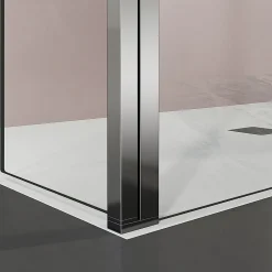 Paroi De Douche|Grand Verre paroi de douche avec retour pivotant 60+30 cm hauteur 200 cm avec barre de fixation 90cm en chromé