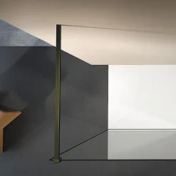 Paroi De Douche|Grand Verre Paroi de douche à l'Italienne 140x200 en verre 8mm anticalcaire avec barre de stabilisation en alu Bronze