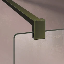 Paroi De Douche|Grand Verre Paroi de douche à l'Italienne 140x200 en verre 8mm anticalcaire avec barre de stabilisation en alu Bronze