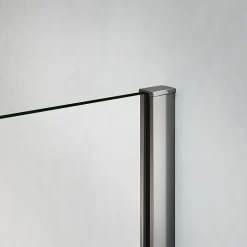 Grand Verre Paroi de douche 80x200 avec barre de stabilisation extensible jusqu'à 120 cm et profilé mural chromé