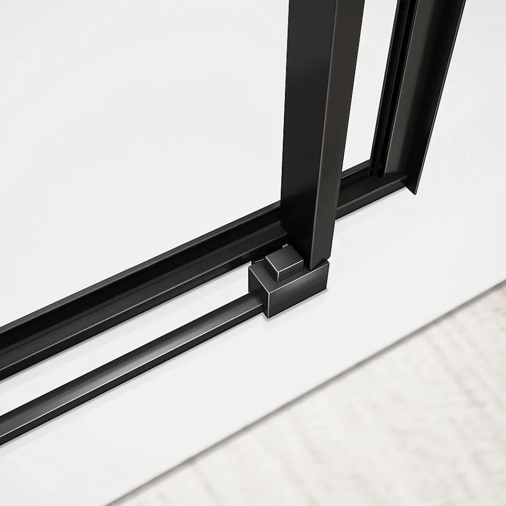 Grand Verre Porte de douche coulissante 120x 195 à amortisseurs en verre clair 8mm avec cadre noir mat