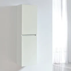 Meuble De Salle De Bains Faible Profondeur|Colonne De Salle De Bains|Stano Grande armoire de rangement LINEA hauteur 120 cm melamine blanc