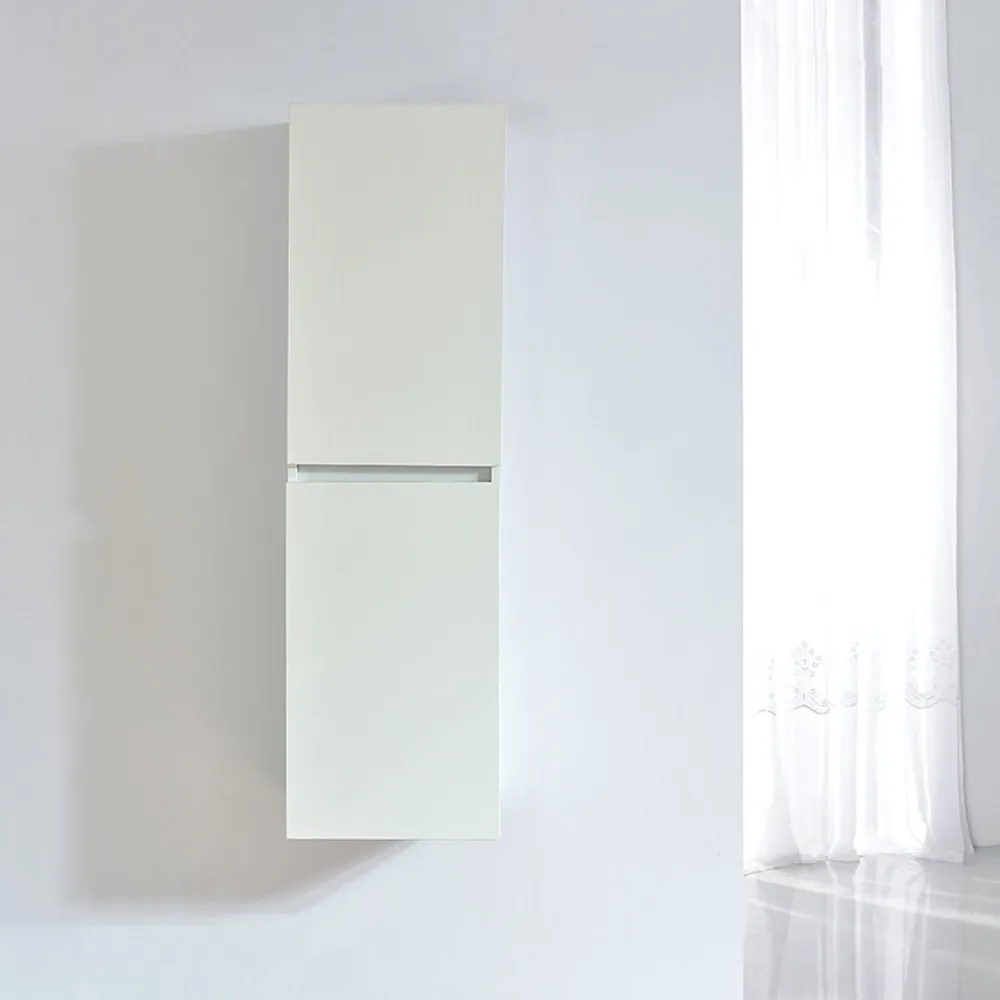 Meuble De Salle De Bains Faible Profondeur|Colonne De Salle De Bains|Stano Grande armoire de rangement LINEA hauteur 120 cm melamine blanc