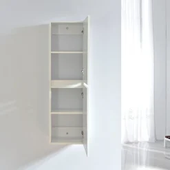 Meuble De Salle De Bains Faible Profondeur|Colonne De Salle De Bains|Stano Grande armoire de rangement LINEA hauteur 120 cm melamine blanc