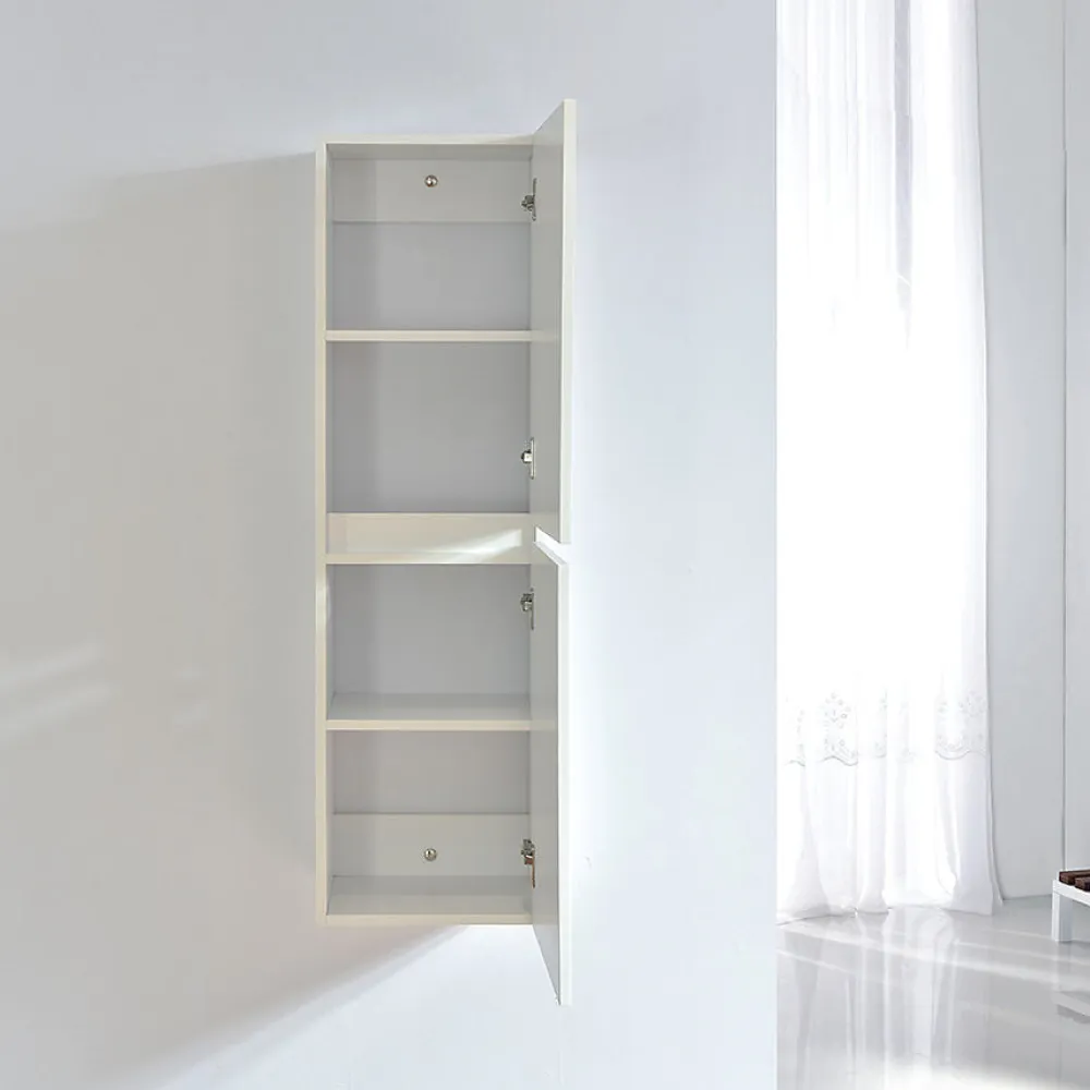 Meuble De Salle De Bains Faible Profondeur|Colonne De Salle De Bains|Stano Grande armoire de rangement LINEA hauteur 120 cm melamine blanc