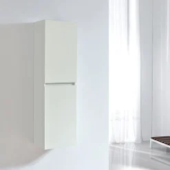 Meuble De Salle De Bains Faible Profondeur|Colonne De Salle De Bains|Stano Grande armoire de rangement LINEA hauteur 120 cm melamine blanc