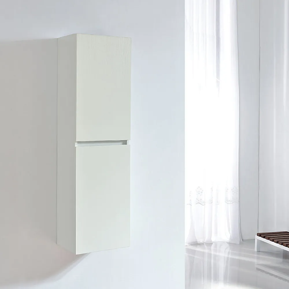 Meuble De Salle De Bains Faible Profondeur|Colonne De Salle De Bains|Stano Grande armoire de rangement LINEA hauteur 120 cm melamine blanc