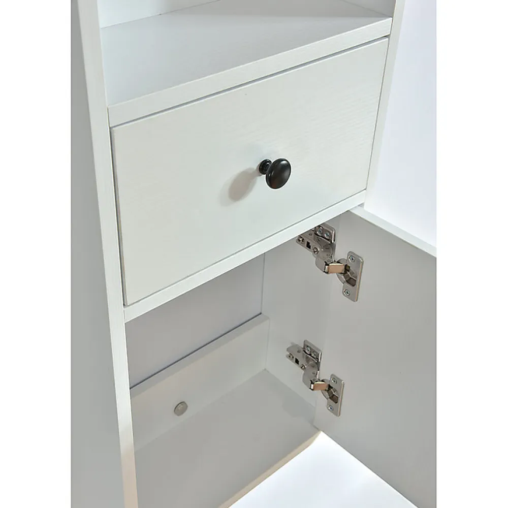 Meuble De Salle De Bains Faible Profondeur|Stano Grande armoire de rangement ARMARIA finition melamine blanc 120 cm