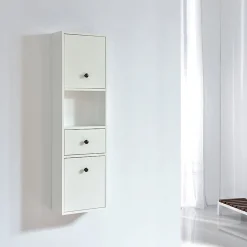Meuble De Salle De Bains Faible Profondeur|Stano Grande armoire de rangement ARMARIA finition melamine blanc 120 cm