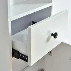 Meuble De Salle De Bains Faible Profondeur|Stano Grande armoire de rangement ARMARIA finition melamine blanc 120 cm