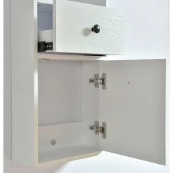Meuble De Salle De Bains Faible Profondeur|Stano Grande armoire de rangement ARMARIA finition melamine blanc 120 cm