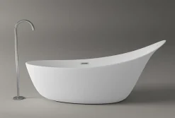 Baignoire Îlot|Bernstein Grande Baignoire îlot sabot ovale design acrylique pour salle de bain - Blanc brillant - 190x80x83cm - Garantie 5 ans - SOPHIE