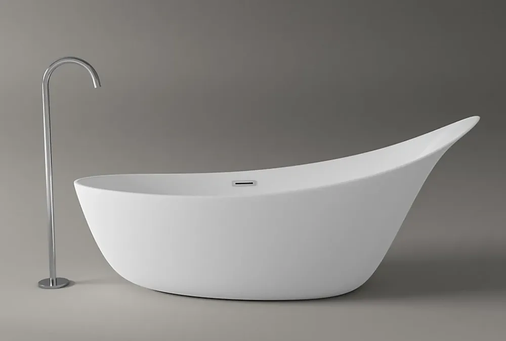 Baignoire Îlot|Bernstein Grande Baignoire îlot sabot ovale design acrylique pour salle de bain - Blanc brillant - 190x80x83cm - Garantie 5 ans - SOPHIE