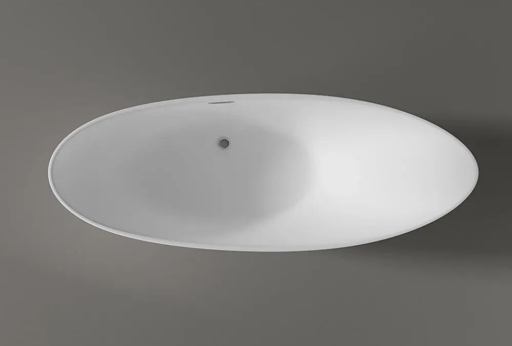 Baignoire Îlot|Bernstein Grande Baignoire îlot sabot ovale design acrylique pour salle de bain - Blanc brillant - 190x80x83cm - Garantie 5 ans - SOPHIE