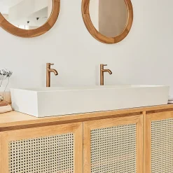 Vasque À Poser|Berah Getah Grande vasque en béton beige 100 cm