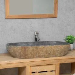 Wanda Collection Grande vasque en galet de rivière 80cm