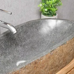 Wanda Collection Grande vasque en galet de rivière 80cm