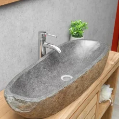 Wanda Collection Grande vasque en galet de rivière 80cm