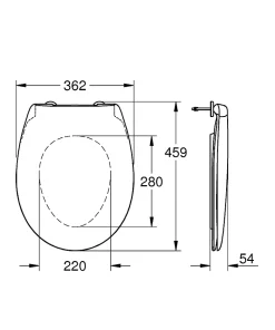 Abattant Wc|Grohe Bau Ceramic Siège WC, blanc (39492000)