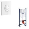 Wc Suspendu|Grohe Bâti support wc Rapid SL Project + Plaque de commande Skate Air Blanc alpin