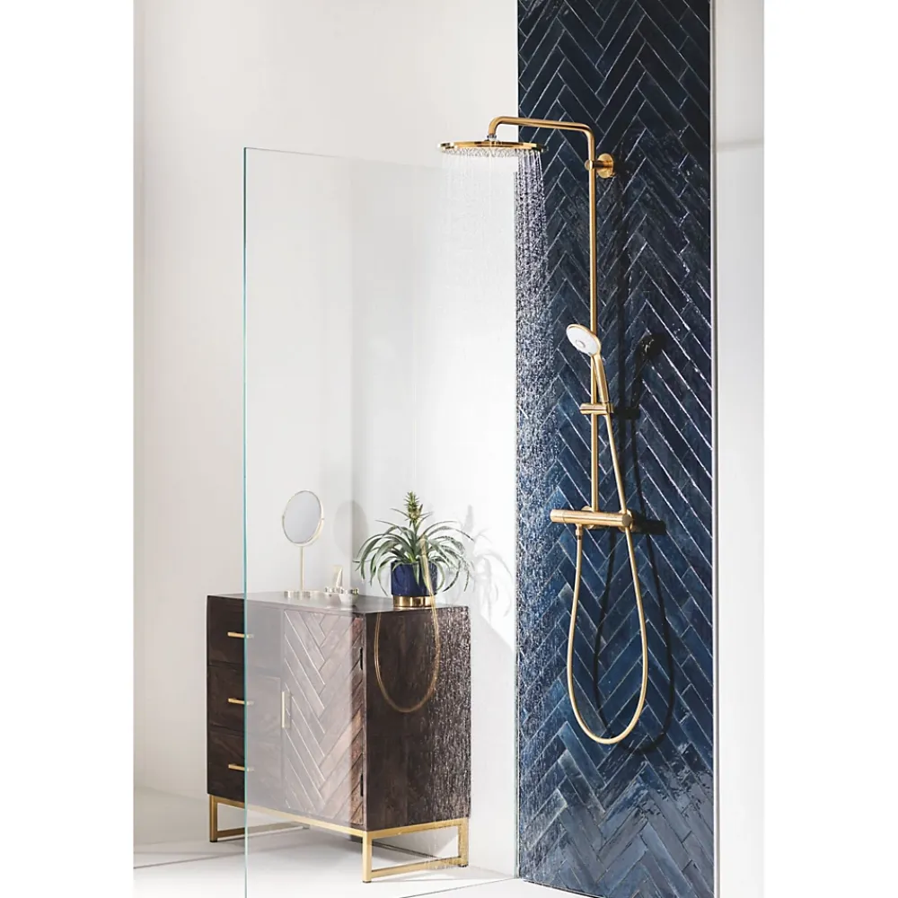 Colonne De Douche Thermostatique|Grohe Colonne de douche thermostatique Euphoria System 310 Cool Sunrise brossé 26075GN0