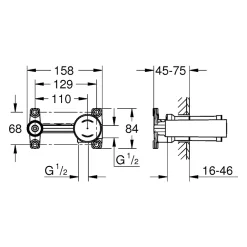 Grohe Corps encastré pour mitigeur monocommande 1/2