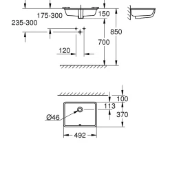 Vasque À Encastrer|Grohe Cube Ceramic vasque à encastrer par dessous 50 cm, blanc (G3948000H)