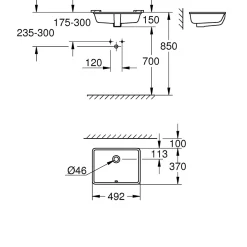 Vasque À Encastrer|Grohe Cube Ceramic vasque à encastrer par dessous 50 cm, blanc (G3948000H)