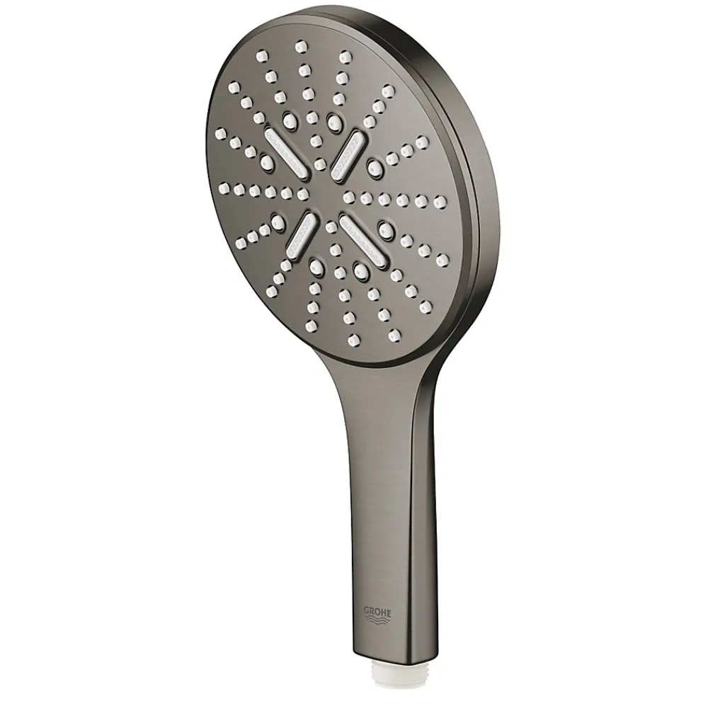 Grohe Douchette 3 jets Rainshower smartactive 130 Hard Graphite Brossé