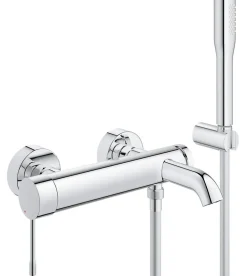 Robinet De Baignoire|Grohe Essence Mitigeur monocommande 1/2" bain/douche + Douchette 1 jet, Chrome (G-33628001)