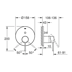 Grohe Essence mitigeur monocommande 2 sorties avec inverseur, cuivre (G24058DA1)