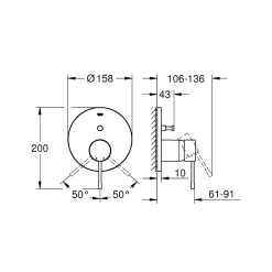 Robinet De Douche|Grohe Essence mitigeur monocommande 2 sorties avec inverseur, gris (G24058A01)