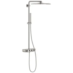 Grohe Euphoria Smartcontrol System 310 Cube Duo, Colonne de douche avec mitigeur thermostatique, Supersteel (26508DC0)