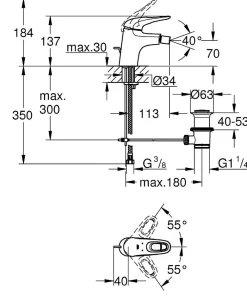 Robinet De Bidet|Grohe Eurostyle Mitigeur monocommande 1/2