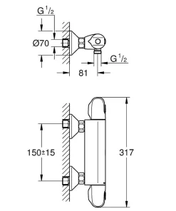 Robinet De Douche|Grohe Grohtherm 1000 - mitigeur thermostatique, chrome (34550000)