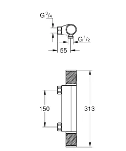 Robinet De Douche|Grohe Grohtherm 1000 Performance Mitigeur thermostatique douche, Chrome (34828000)