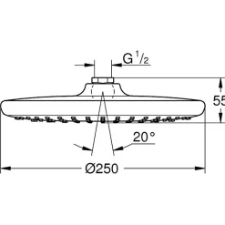 Grohe Grohtherm Set de douche encastré avec mitigeur thermostatique, douche de tête XXL 250 et douchette, Chrome (34727000-XXL2)